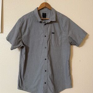 RVCA Men's Casual Gray Button Down Shirt